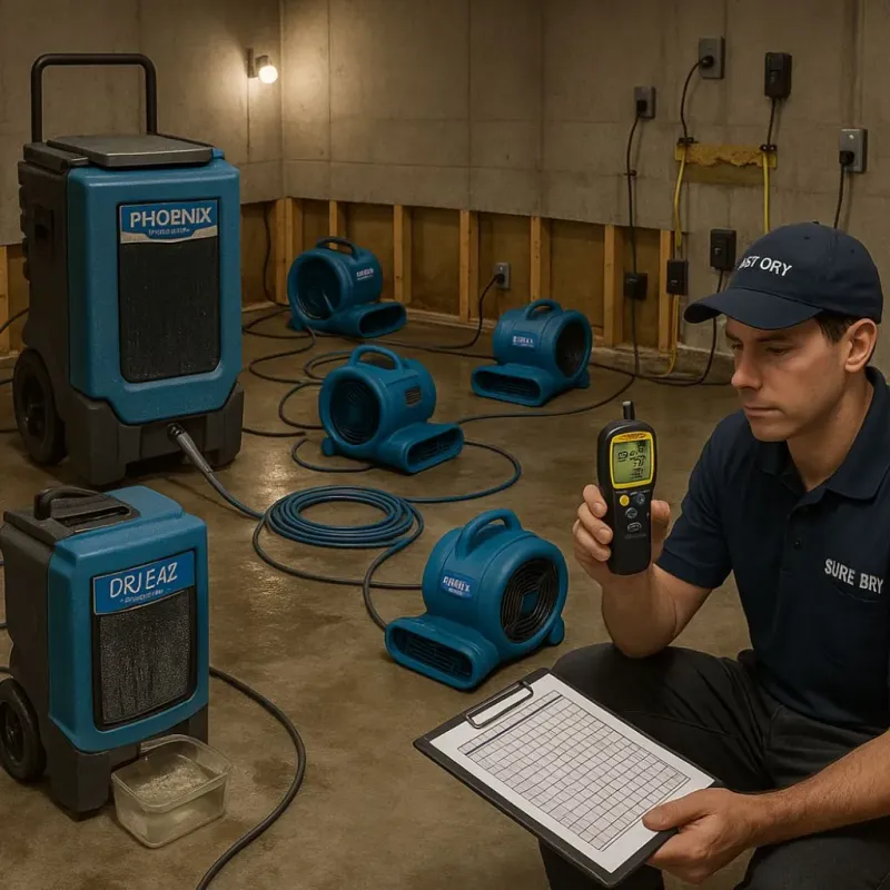 Structural Drying and Dehumidification process in Cave Springs, AR